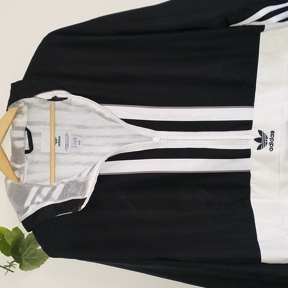 Adidas Pullover Hoodie Jacket Outerwear Mens Black and White Size Large - Picture 5 of 12